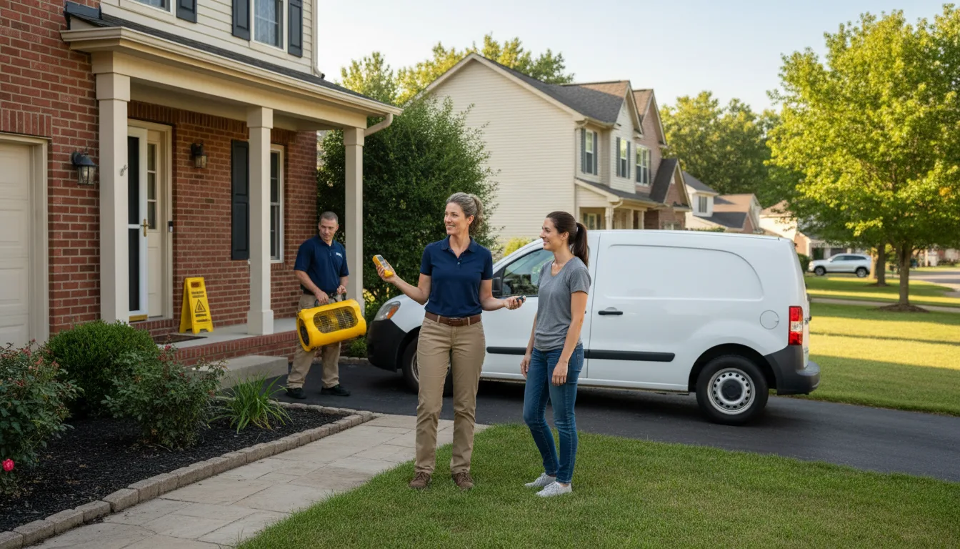 Residential water damage restoration in Opdyke, IL